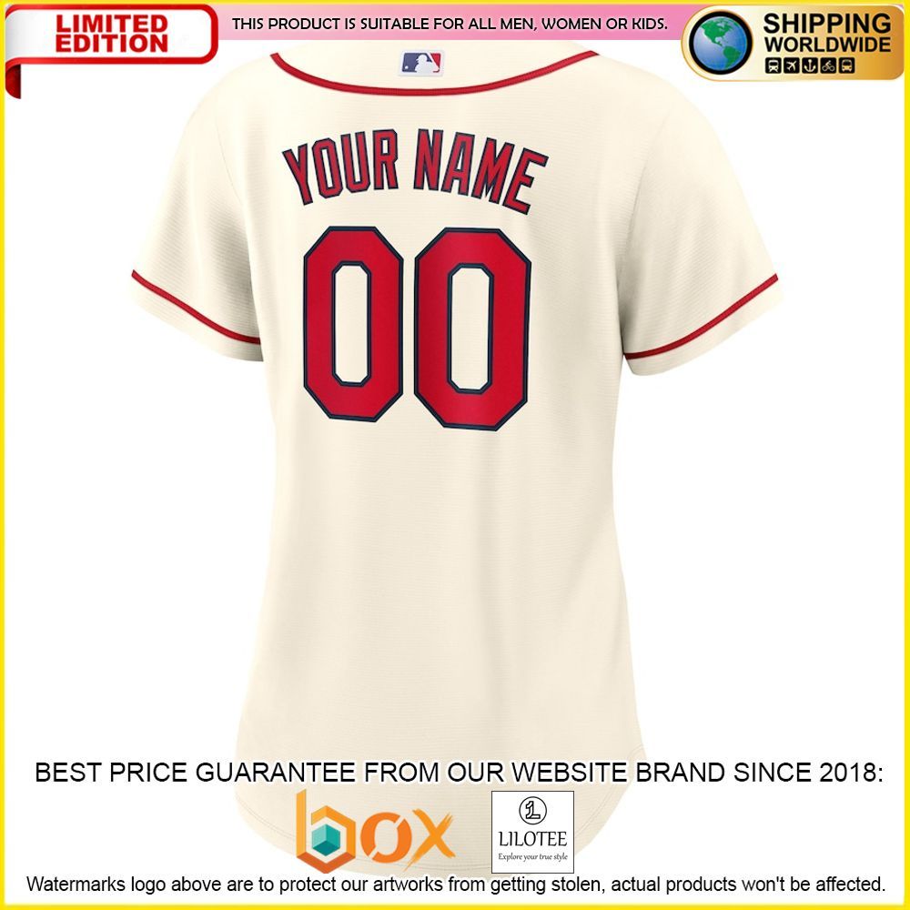 HOT St Louis Cardinals Women's Custom Name Number Cream Baseball Jersey Shirt 3