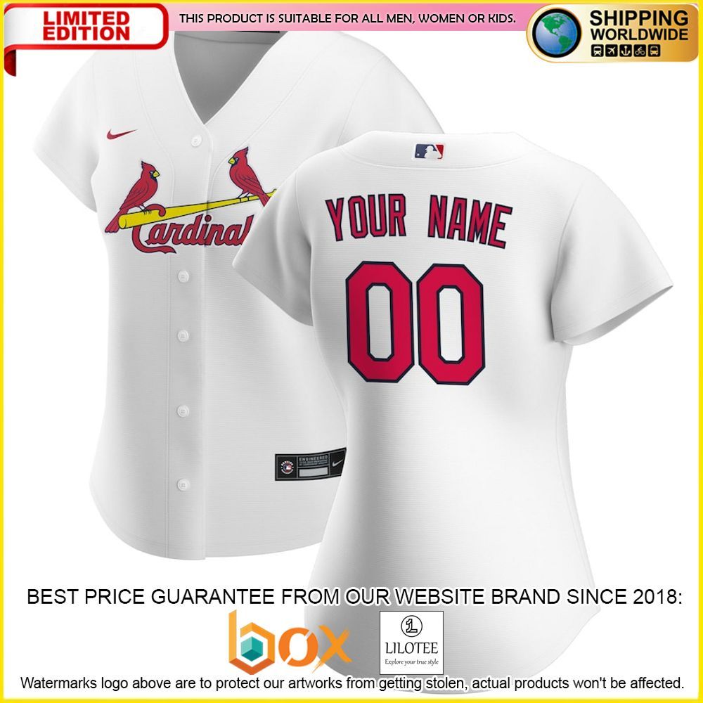 HOT St Louis Cardinals Women's Custom Name Number White Baseball Jersey Shirt 1