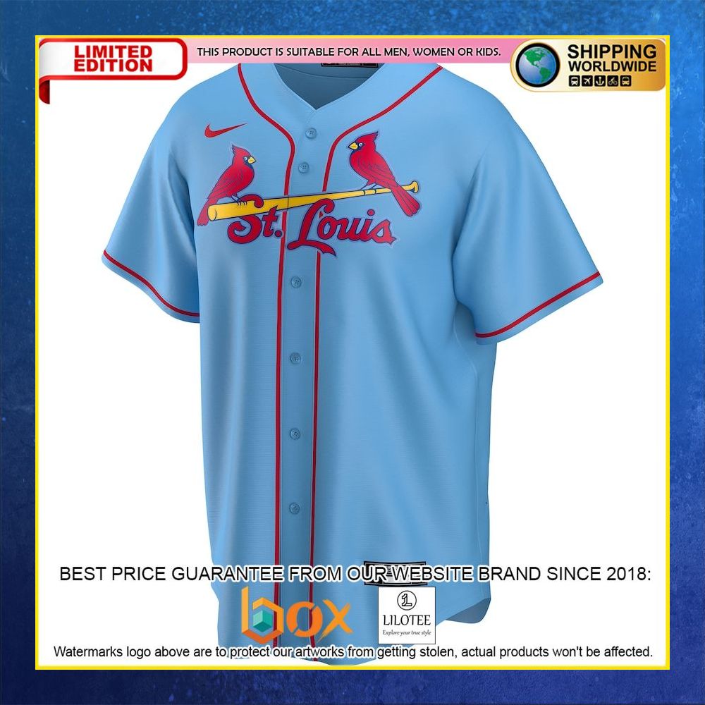 HOT St Louis Cardinals Custom Name Number Light Blue Baseball Jersey Shirt 5