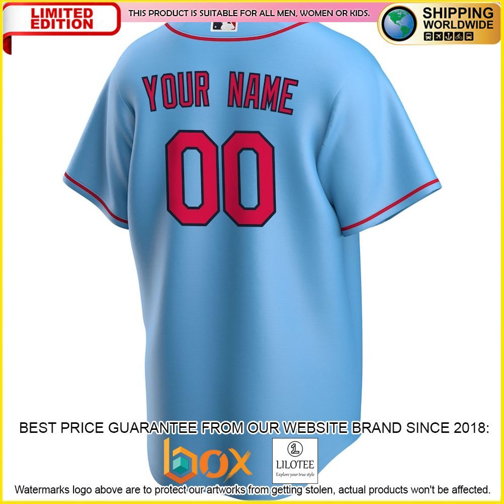 HOT St Louis Cardinals Custom Name Number Light Blue Baseball Jersey Shirt 3