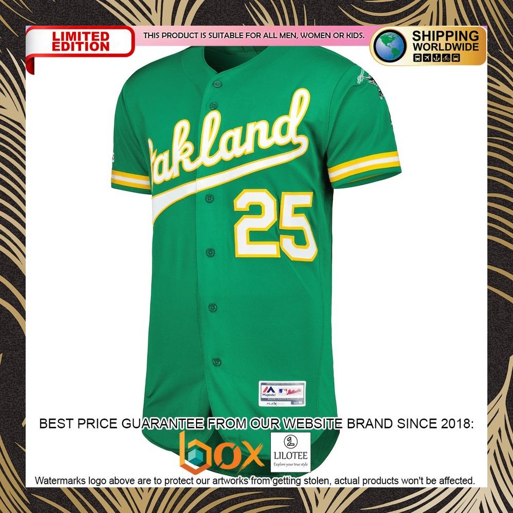 NEW Stephen Piscotty Oakland Athletics Majestic Authentic Collection Flex Base Player Green Baseball Jersey 5