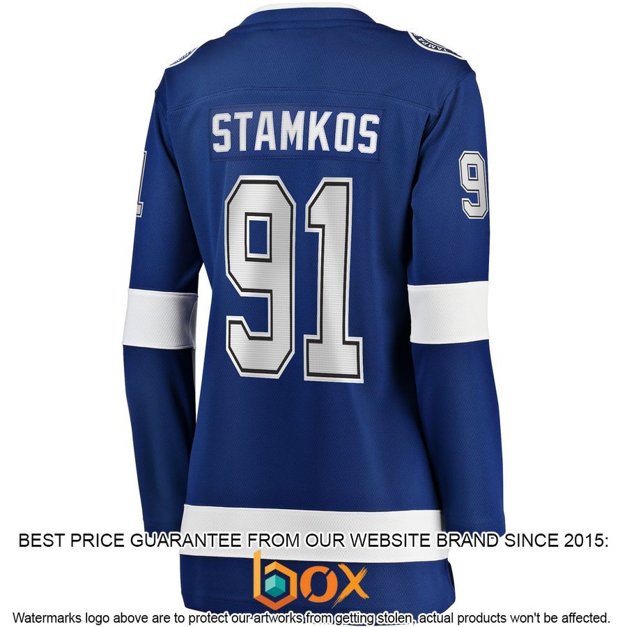 NEW Steven Stamkos Tampa Bay Lightning Women's Home 2022 Stanley Cup Final Player Blue Hockey Jersey 3