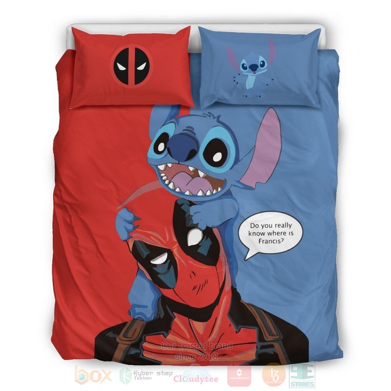 Stitch and Deadpool Bedding Set 1