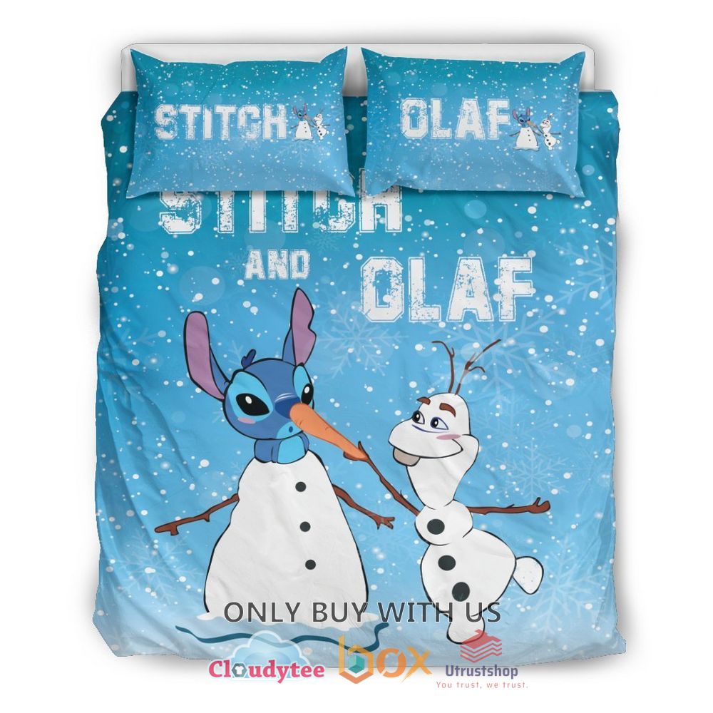 Stitch And Olaf Disney Christmas Bedding Set 1