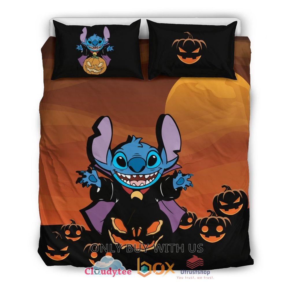 Stitch Halloween Pumpkin Bedding Set 1