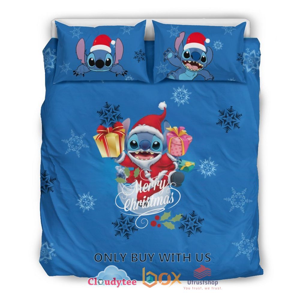 Stitch Merry Christmas Gift Bedding Set 1