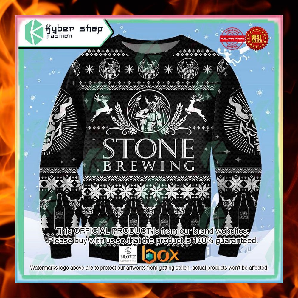 HOT Stone Brewing Christmas Sweater 9