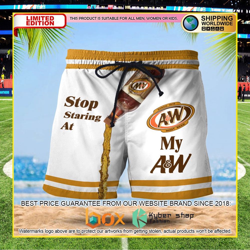 NEW Stop Staring At My Aw Root Beer 3D Hawaii Short 3