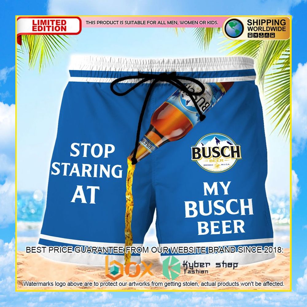 NEW Stop Staring At My Busch Beer 3D Hawaii Short 4