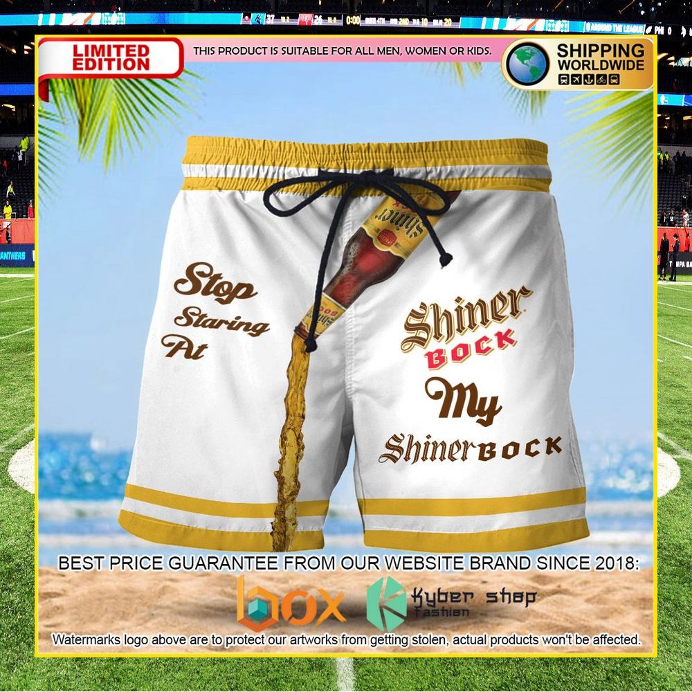 NEW Stop Staring At My Shiner Bock 3D Hawaii Short 3