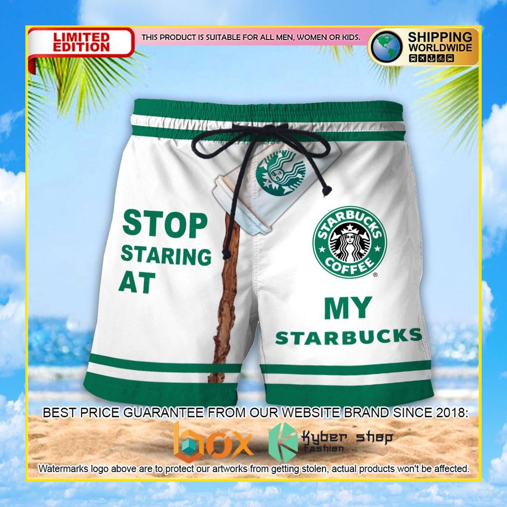 NEW Stop Staring At My Starbucks 3D Hawaii Short 2