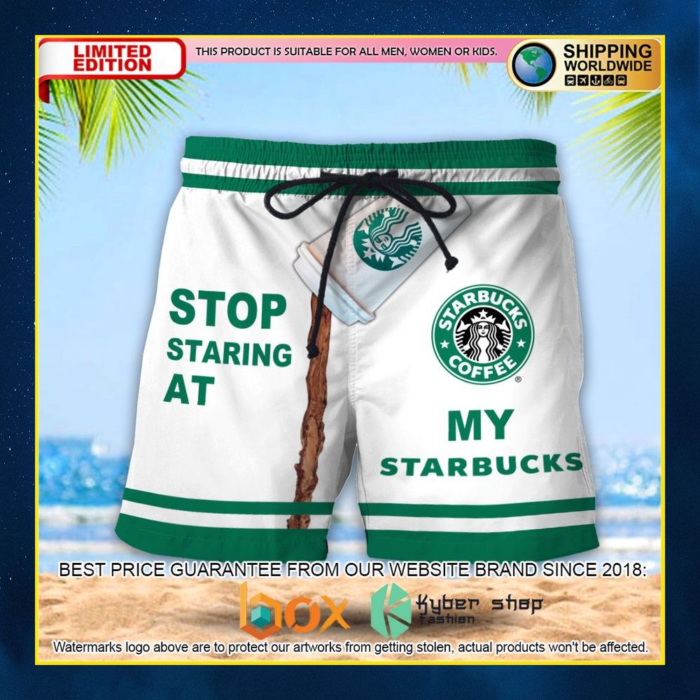 NEW Stop Staring At My Starbucks 3D Hawaii Short 3