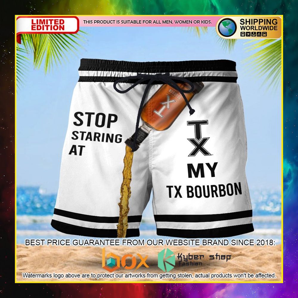 NEW Stop Staring At My Tx Bourbon 3D Hawaii Short 2