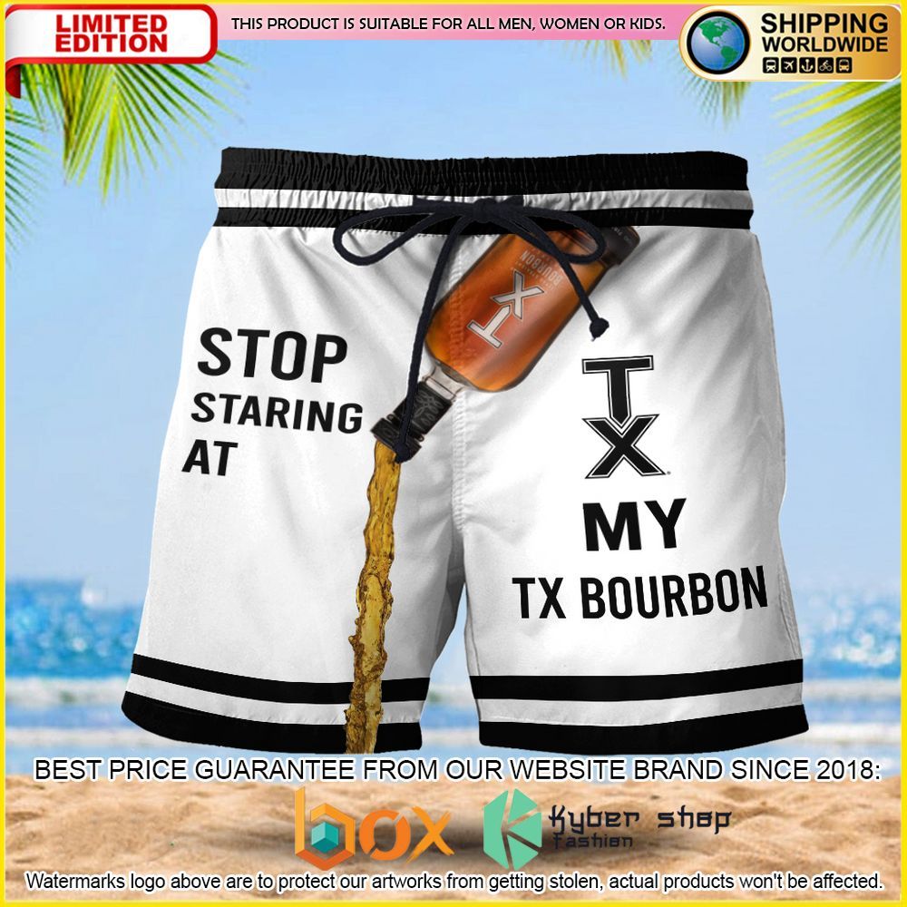 NEW Stop Staring At My Tx Bourbon 3D Hawaii Short 1