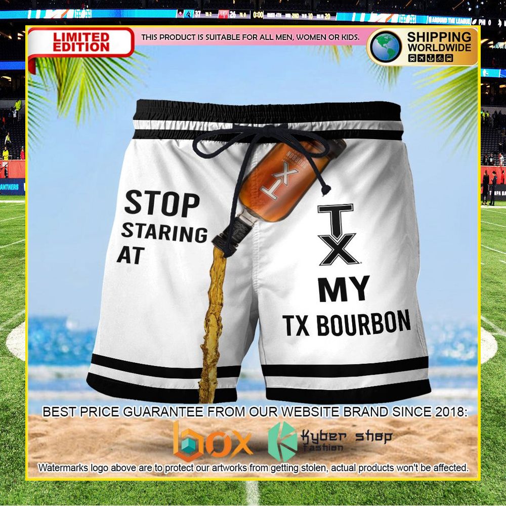 NEW Stop Staring At My Tx Bourbon 3D Hawaii Short 3