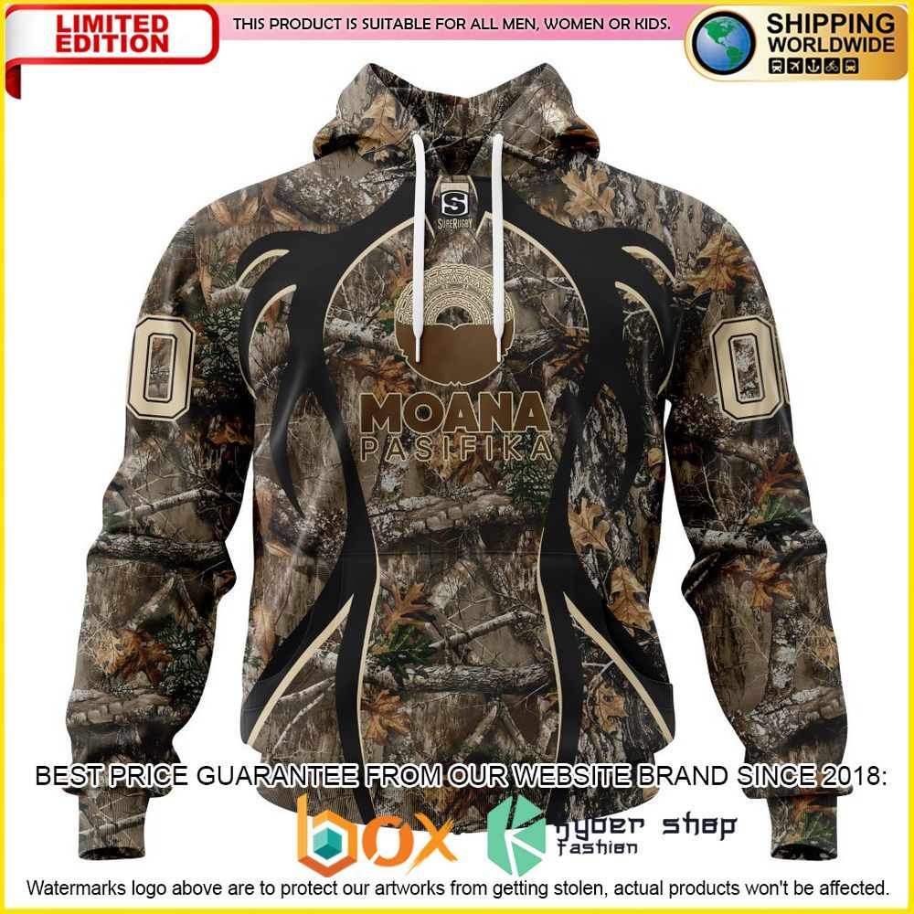 NEW Super Rugby Moana Pasifika Hunting Camo Personalized 3D Hoodie, Shirt 1