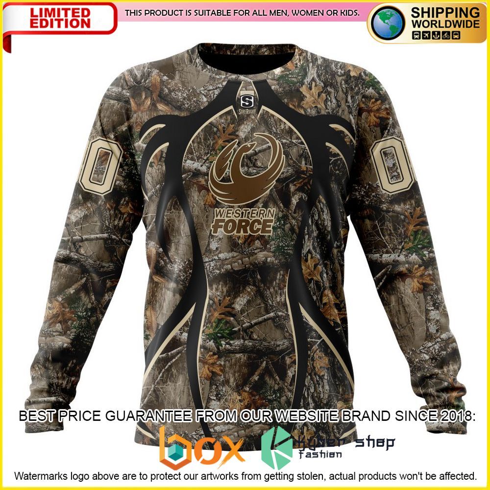 NEW Super Rugby Western Force Hunting Camo Personalized 3D Hoodie, Shirt 6