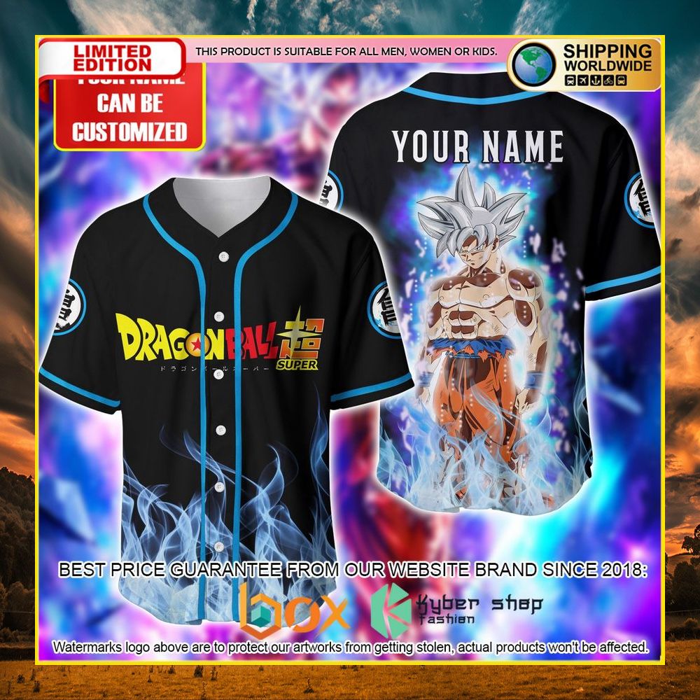 NEW Super Songoku Dragon Ball Custom Name Premium Baseball Jersey 4