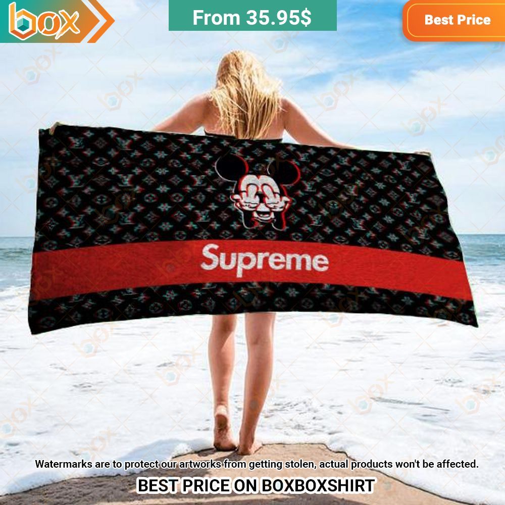 Supreme Mickey Mouse Louis Vuitton Beach Towel 3