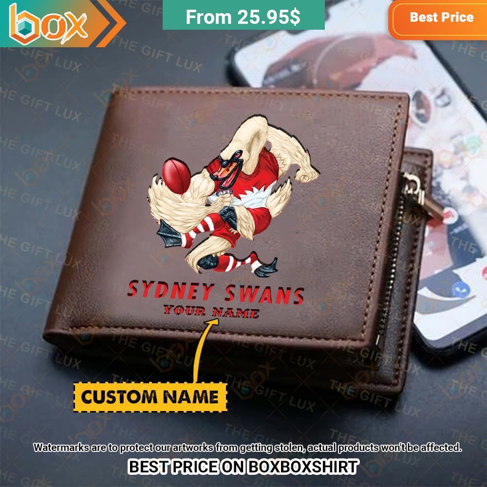 sydney swans mascot custom leather wallet 1 952