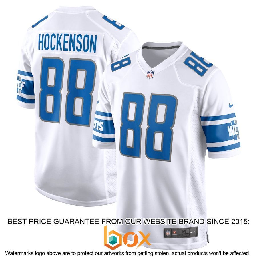 BEST T.J. Hockenson Detroit Lions White Football Jersey 1