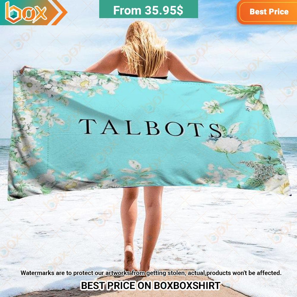 Talbots Blue Pattern Beach Towel 1