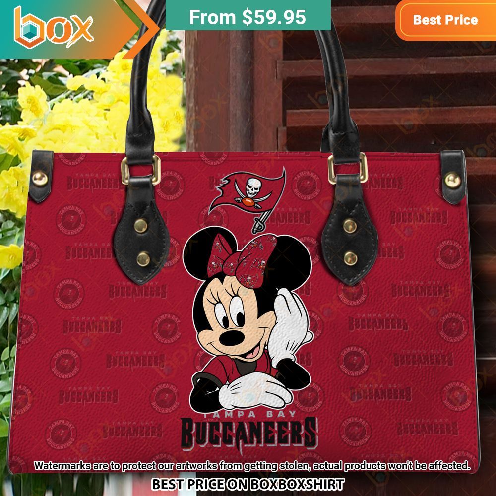 Tampa Bay Buccaneers Minnie Mouse Leather Handbag 2