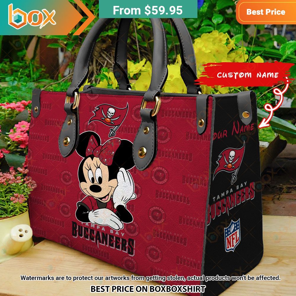 Tampa Bay Buccaneers Minnie Mouse Leather Handbag 4