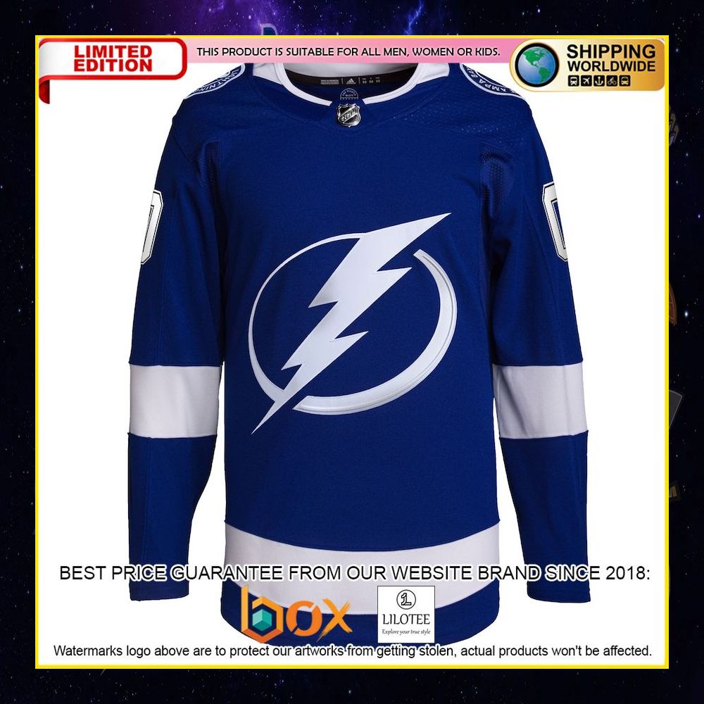 NEW Tampa Bay Lightning Adidas Custom Royal Premium Hockey Jersey 5