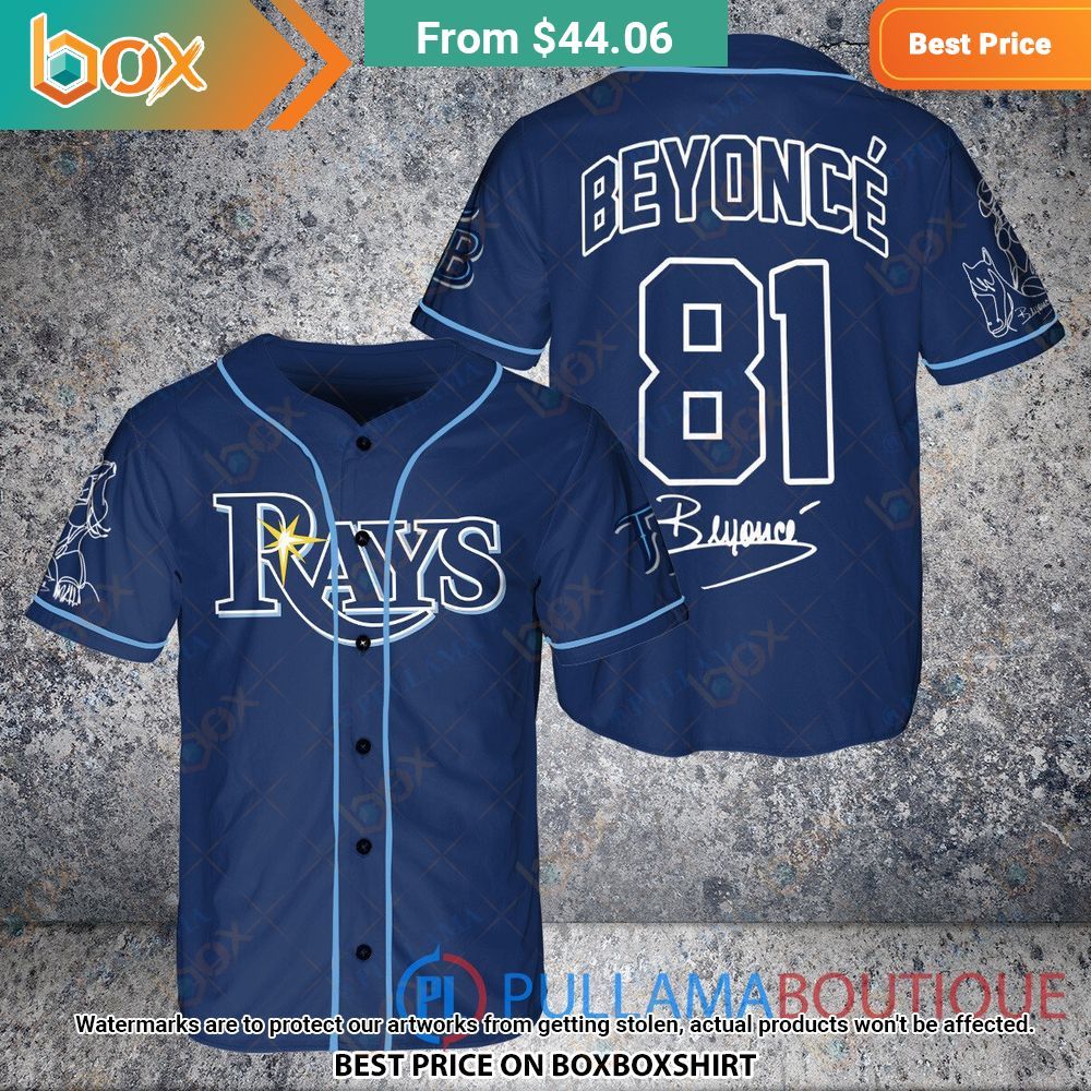 Tampa Bay Rays Beyonce Navy Baseball Jersey 1
