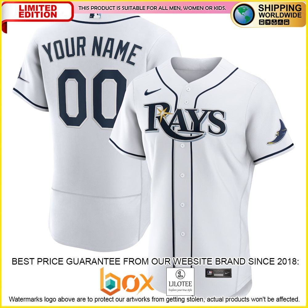 HOT Tampa Bay Rays Custom Name Number White Baseball Jersey Shirt 1