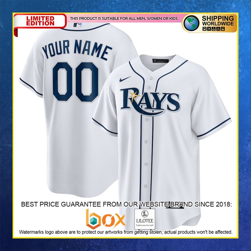 HOT Tampa Bay Rays Team Custom Name Number White Baseball Jersey Shirt 4