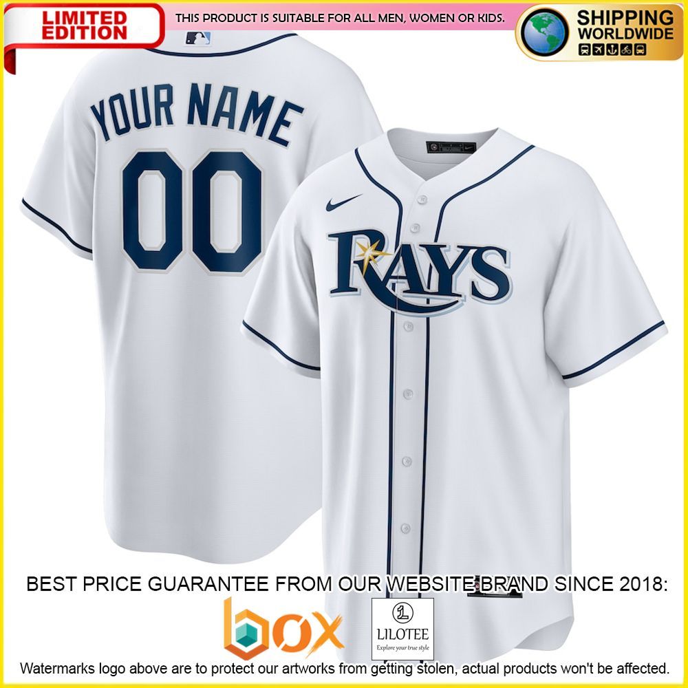 HOT Tampa Bay Rays Team Custom Name Number White Baseball Jersey Shirt 1