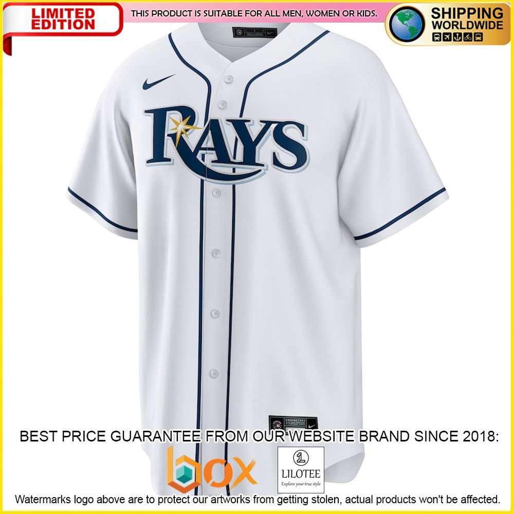 HOT Tampa Bay Rays Team Custom Name Number White Baseball Jersey Shirt 2