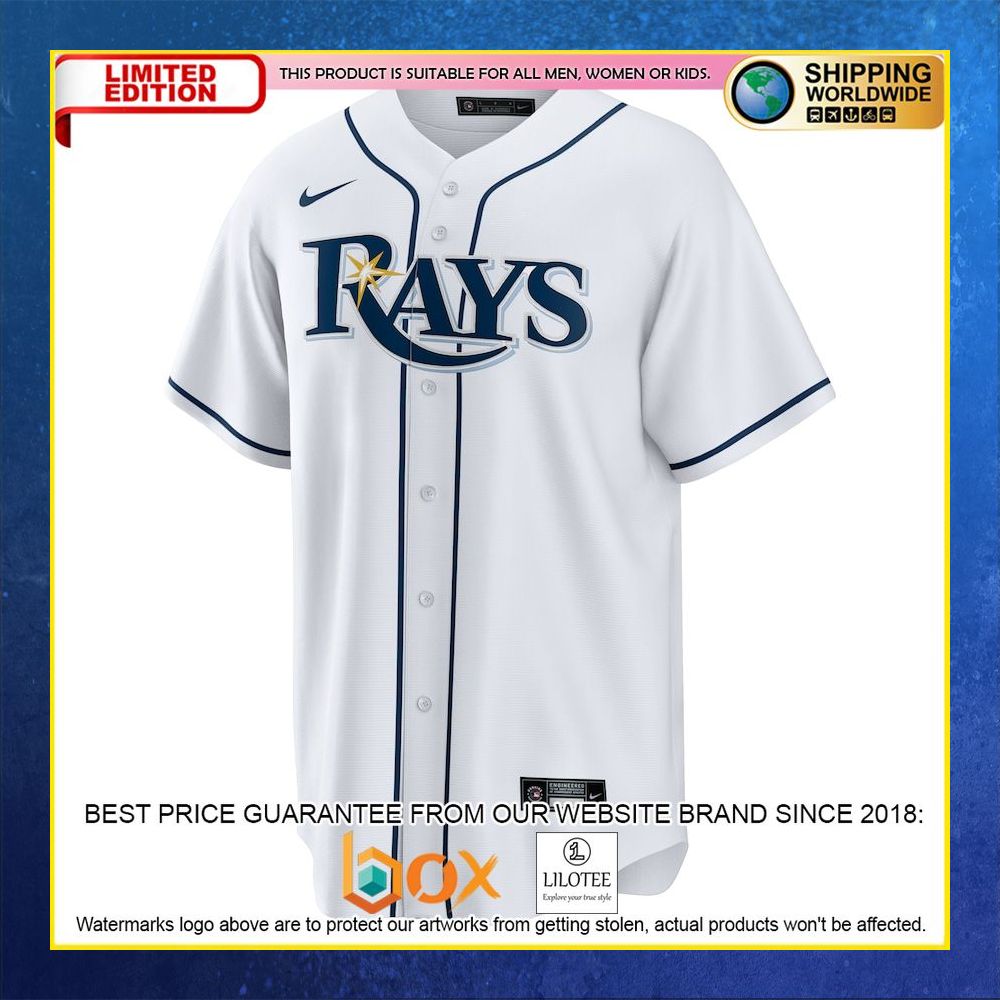 HOT Tampa Bay Rays Team Custom Name Number White Baseball Jersey Shirt 5