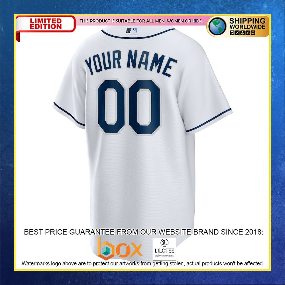 HOT Tampa Bay Rays Team Custom Name Number White Baseball Jersey Shirt 6