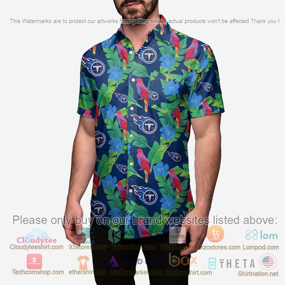 HOT Tennessee Titans Floral Button-Up Hawaii Shirt 2