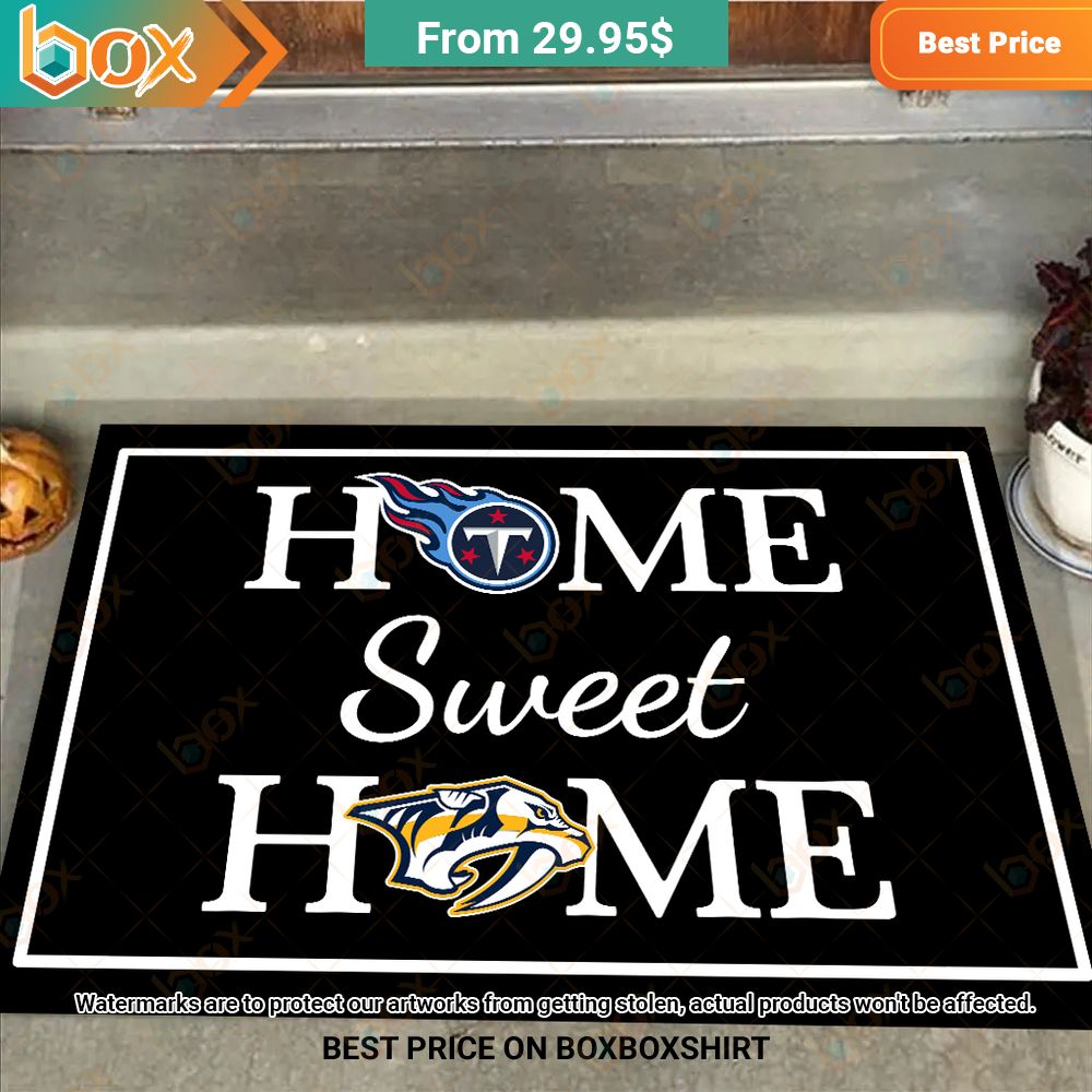 Tennessee Titans Nashville Predators Home Sweet Home Doormat 11