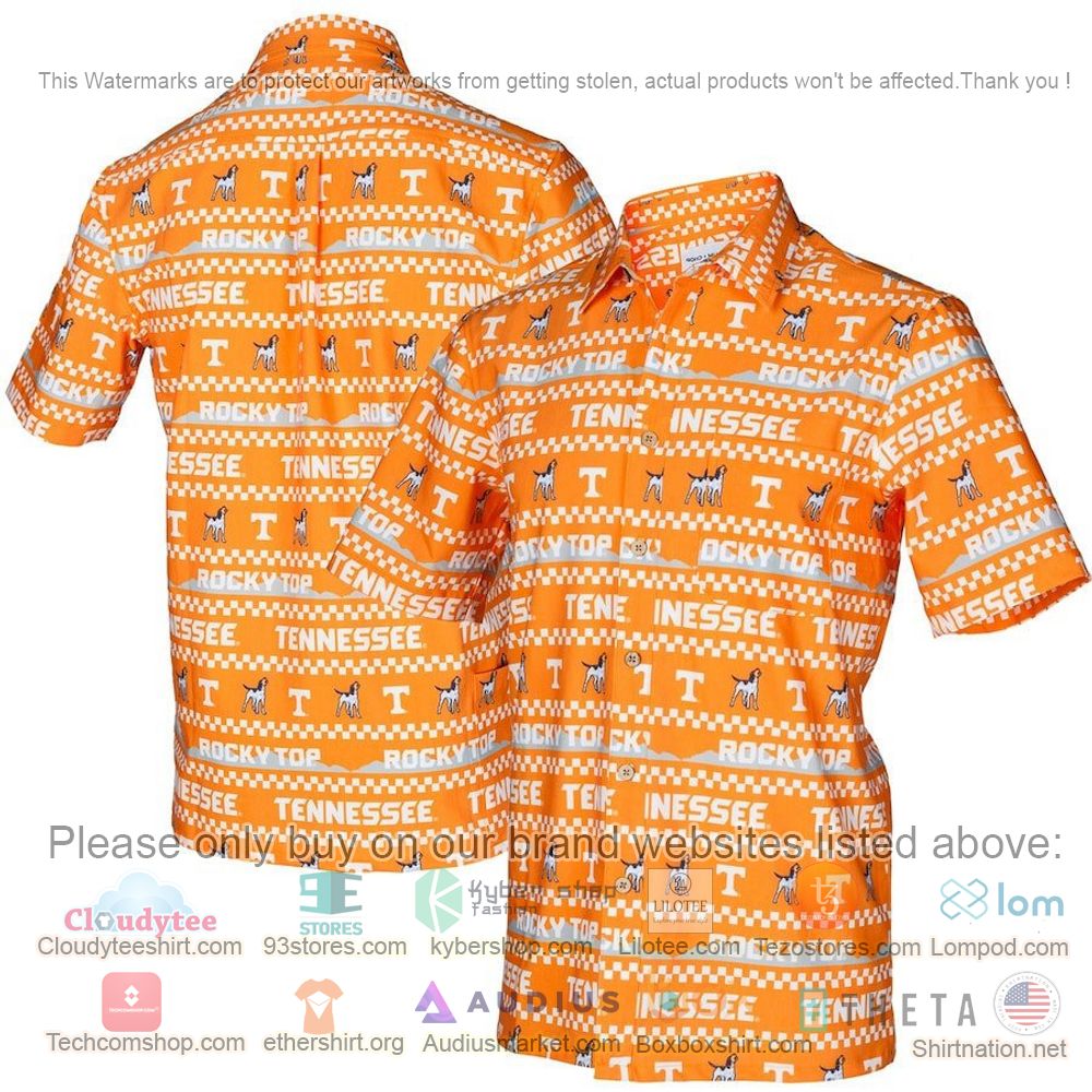 HOT Tennessee Volunteers Tennessee Orange Floral Button-Up Hawaii Shirt 1