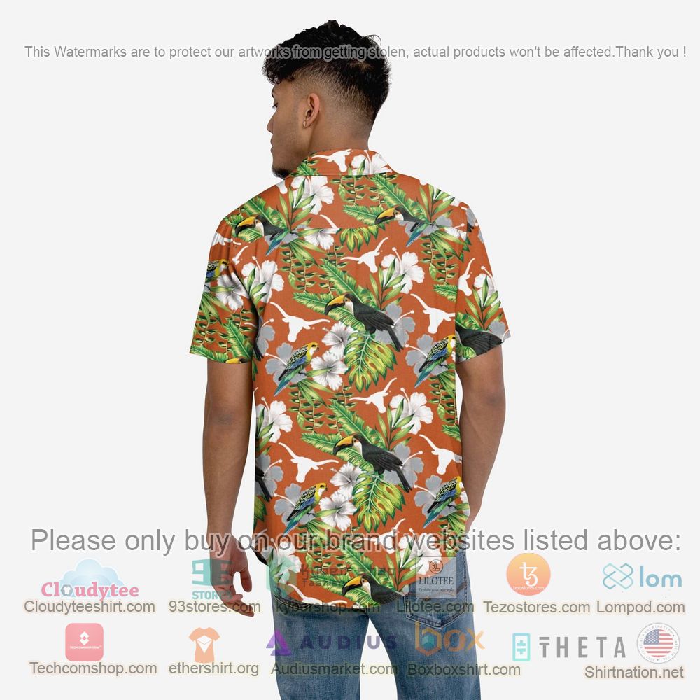 HOT Texas Longhorns Floral Button-Up Hawaii Shirt 3
