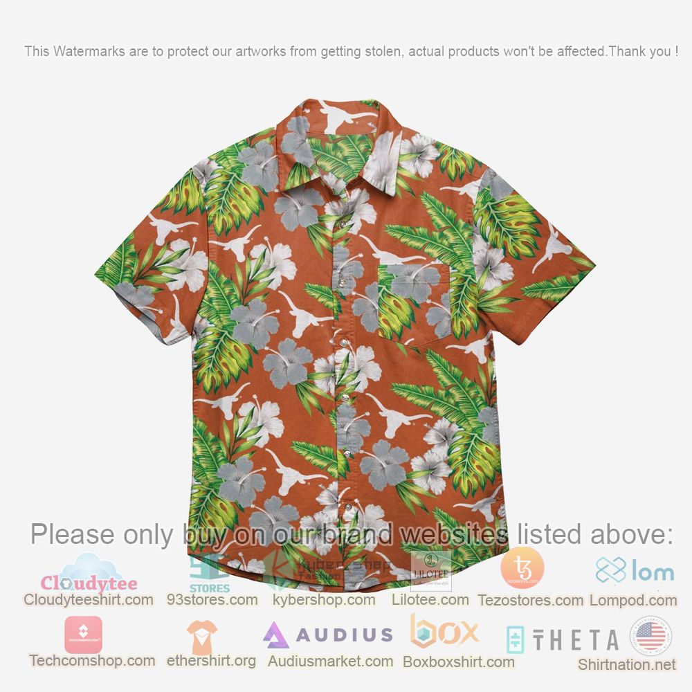 HOT Texas Longhorns Original Floral Button-Up Hawaii Shirt 1