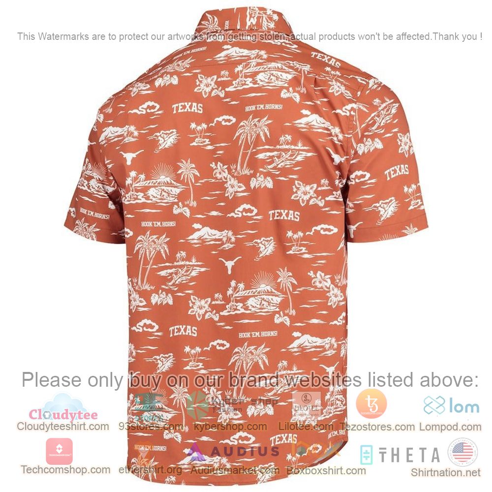 HOT Texas Longhorns Texas Orange Button-Up Hawaii Shirt 3