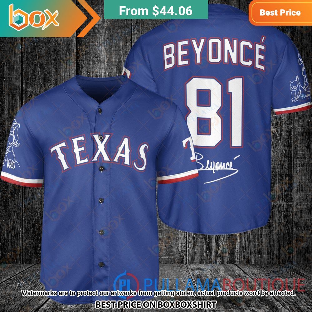 Texas Rangers Beyonce Royal Baseball Jersey 7
