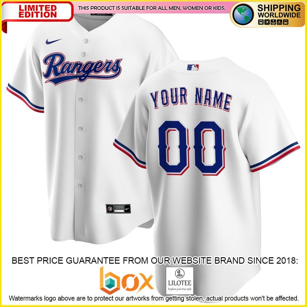 HOT Texas Rangers MLB Custom Name Number White Baseball Jersey Shirt 1