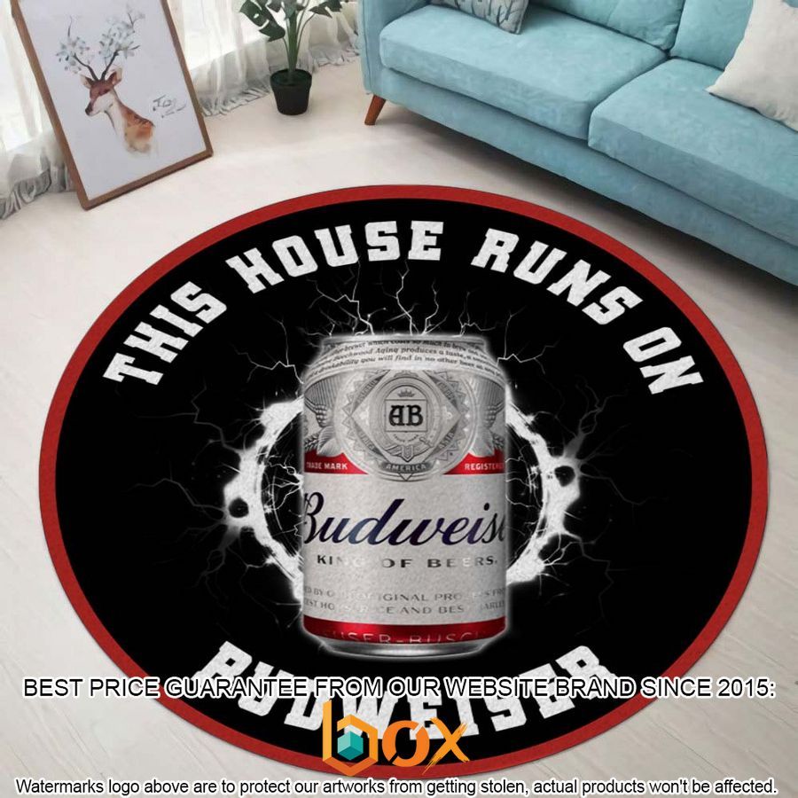 BEST This house runs on Budweiser Round Rug 9
