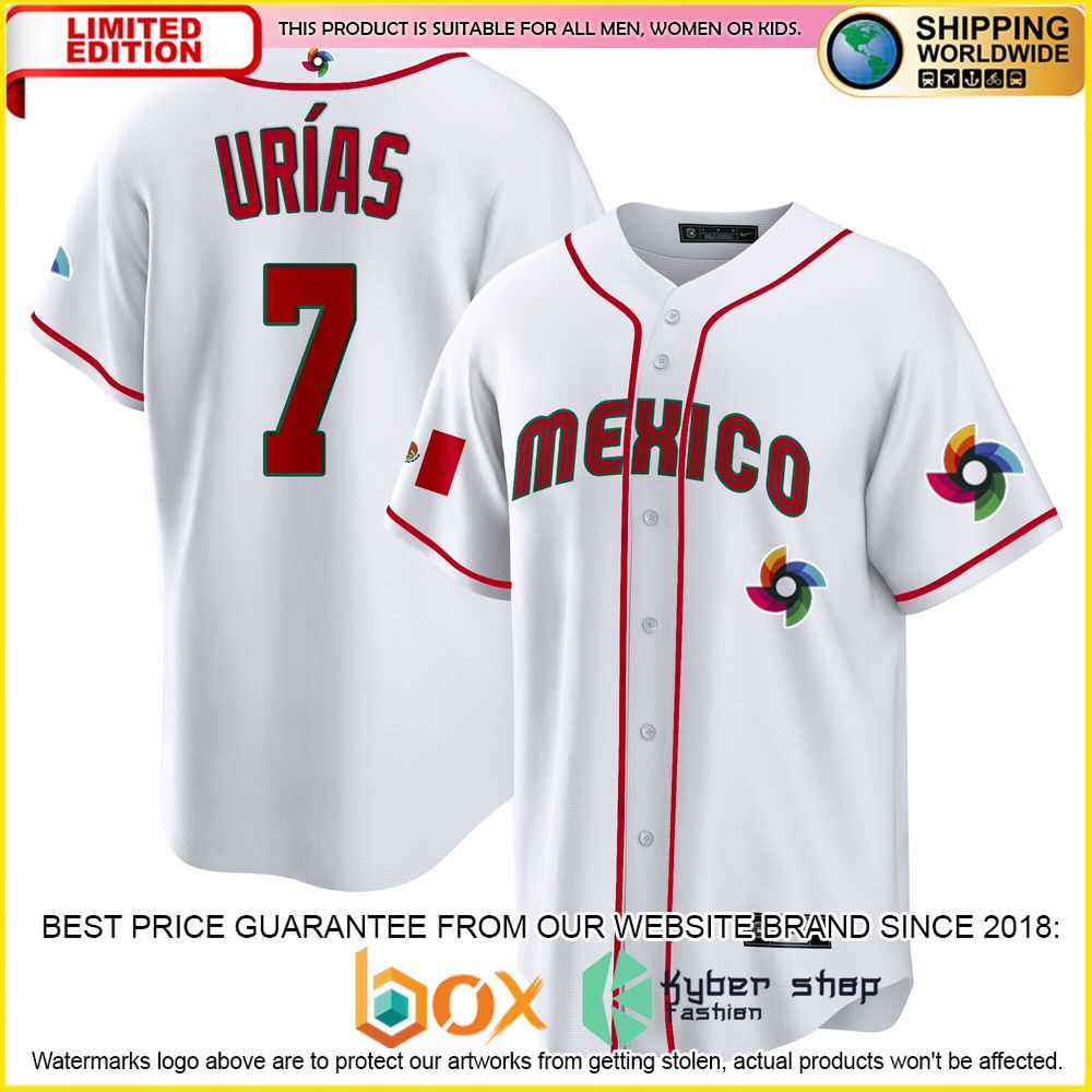 NEW Throwback Urías Urias 7 Mexico Premium Baseball Jersey 3