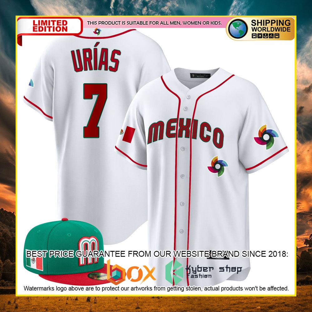 NEW Throwback Urías Urias 7 Mexico Premium Baseball Jersey 12