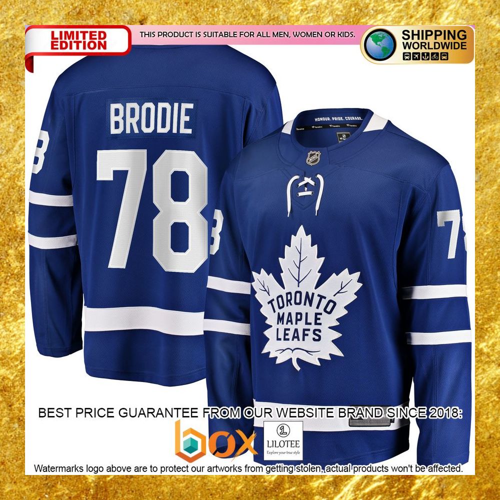 NEW TJ Brodie Toronto Maple Leafs Home Player Blue Hockey Jersey 8