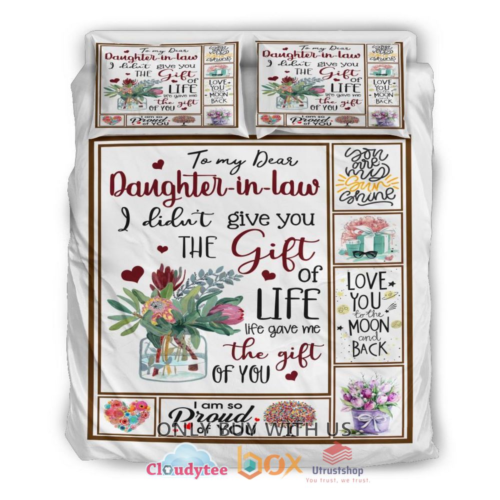 To My Dear Daughter In Law Bedding Set 3