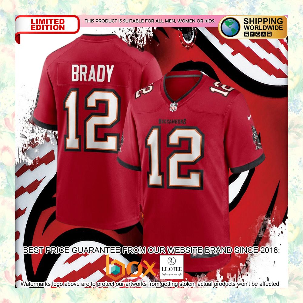 BEST Tom Brady Tampa Bay Buccaneers Red Football Jersey 4